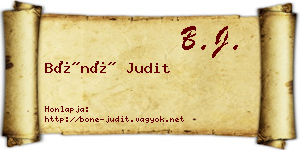 Bóné Judit névjegykártya